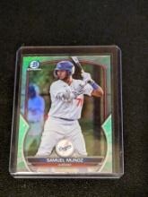 2023 Bowman Draft Chrome Green Refractor Samuel Munoz #BDC-102 Dodgers