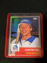 CARLTON FISK MLB HOF - 2022 TOPPS CHROME PLATINUM REFRACTOR PARALLEL CARD # 410
