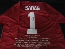 Nick Saban Signed Quote Jersey JSA COA