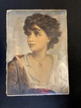 Antique 1880s L. Prang & Co Boston Mass Jewelry Lithograph w. Canvas Back