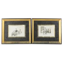 Pair of Framed Chinese Engravings