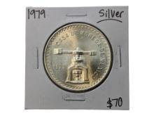 1 Troy ounce .925 Pure Silver - 1979 Mexico Silver Peso