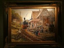 Robert Lebron Train Depot Oil Painting