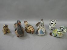 Lot 6 Vintage Tomala Mexican Hand Painted Figures of Birds