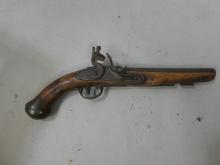 Antique Brass & wood American or British Flintlock Pistol