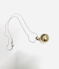 Sterling Ball Bell Necklace