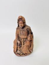 Antique Bamboo Guanyin with Parrot