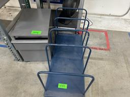 4 Work Tables, File Cabinet And Mobile Cart