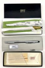 Cross Lustrous Chrome pen in box,  Cross pen & pencil set