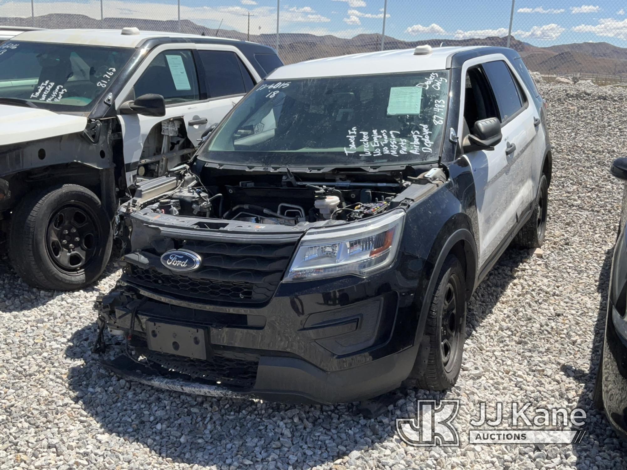 (Las Vegas, NV) 2018 Ford Explorer AWD Police Interceptor Dealers Only, Airbags Deployed, Wrecked, M