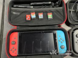 (Las Vegas, NV) 2 NINTENDO SWITCH GAME CONSOLES WITH 5 GAMES NOTE: This unit is being sold AS IS/WHE