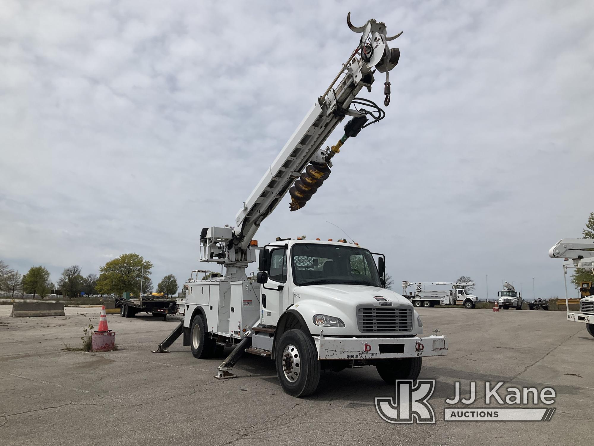(Kansas City, MO) Altec DC47-TR, Digger Derrick rear mounted on 2013 Freightliner M2 106 4x4 Utility