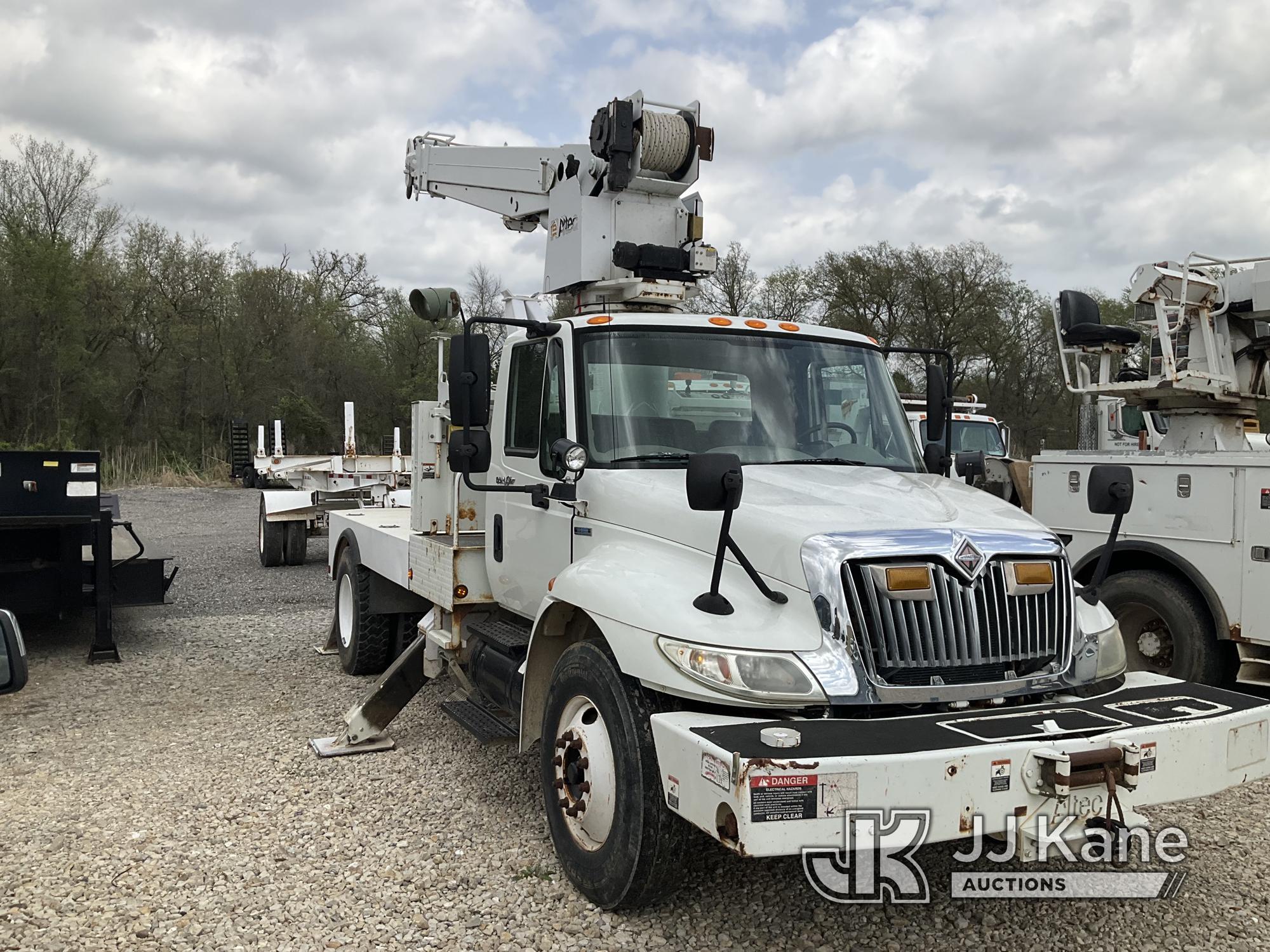 (Tipton, MO) Altec DM45-TB, Hydraulic Truck Crane mounted behind cab on 2008 International 4400 Flat