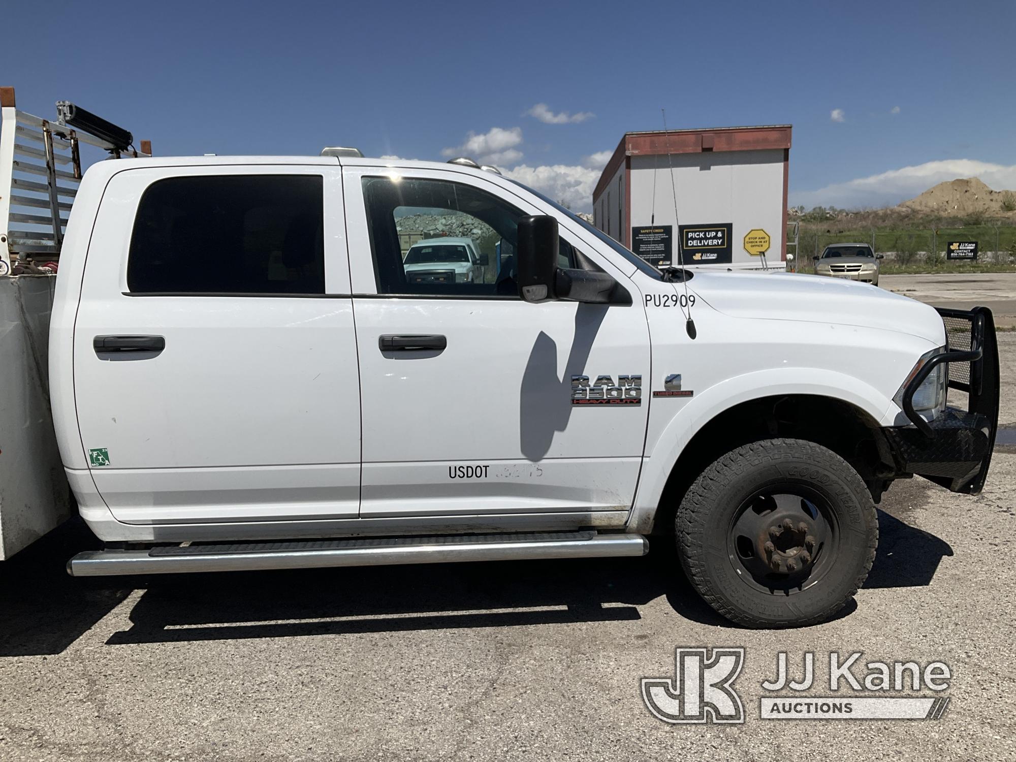 (Kansas City, MO) 2018 Dodge RAM 3500HD 4x4 Crew-Cab Service Truck Runs & Moves, In Limp Mode, Check