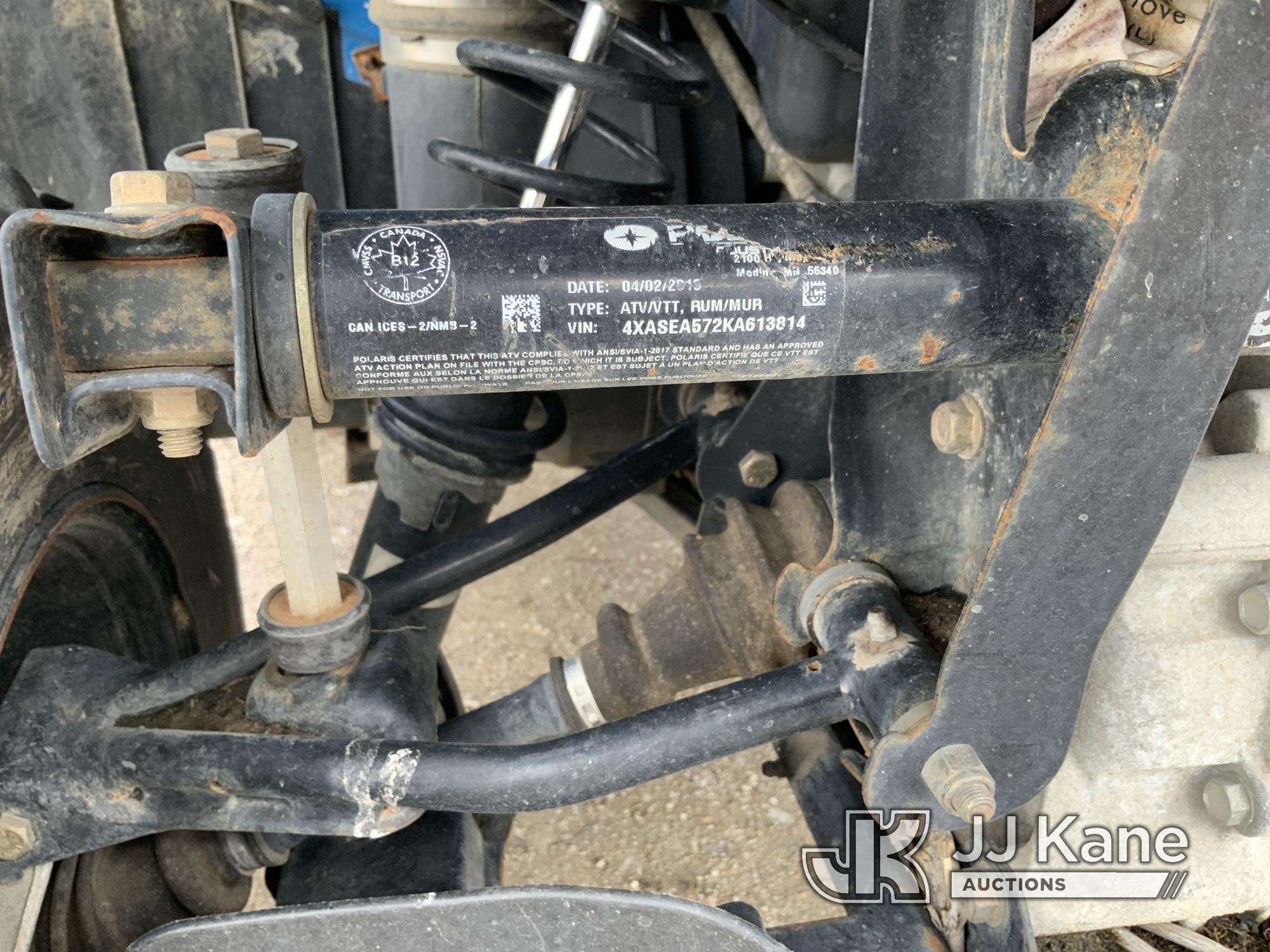 (Fort Wayne, IN) 2019 Polaris Sportsman 570 4X4 All-Terrain Vehicle Not Running, Condition Unknown)