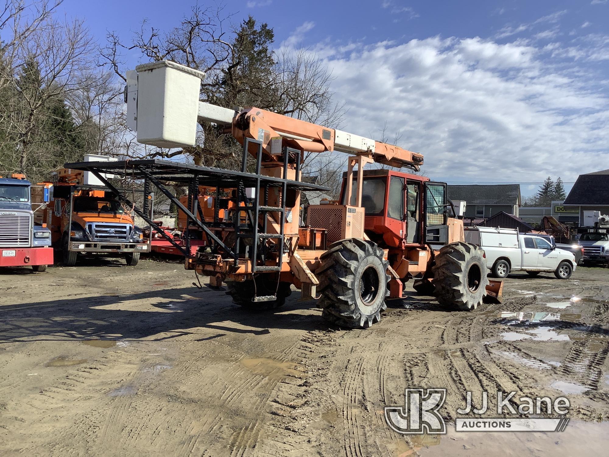 (Deposit, NY) Terex XT55, Over-Center Bucket Truck rear mounted on 1996 Timberjack 460 Rubber Tired