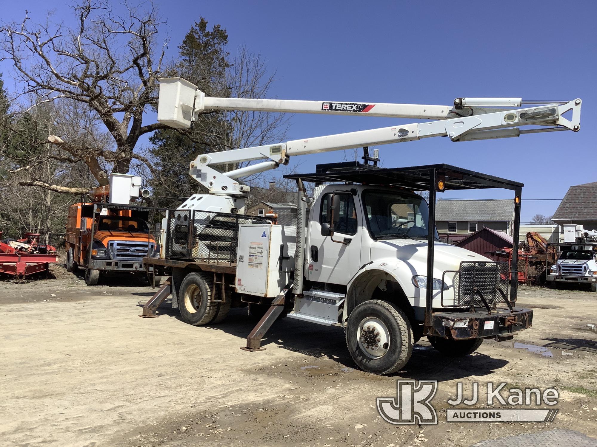 (Deposit, NY) Terex XT60-70, Over-Center Elevator Bucket rear mounted on 2014 Freightliner M2 106 4x