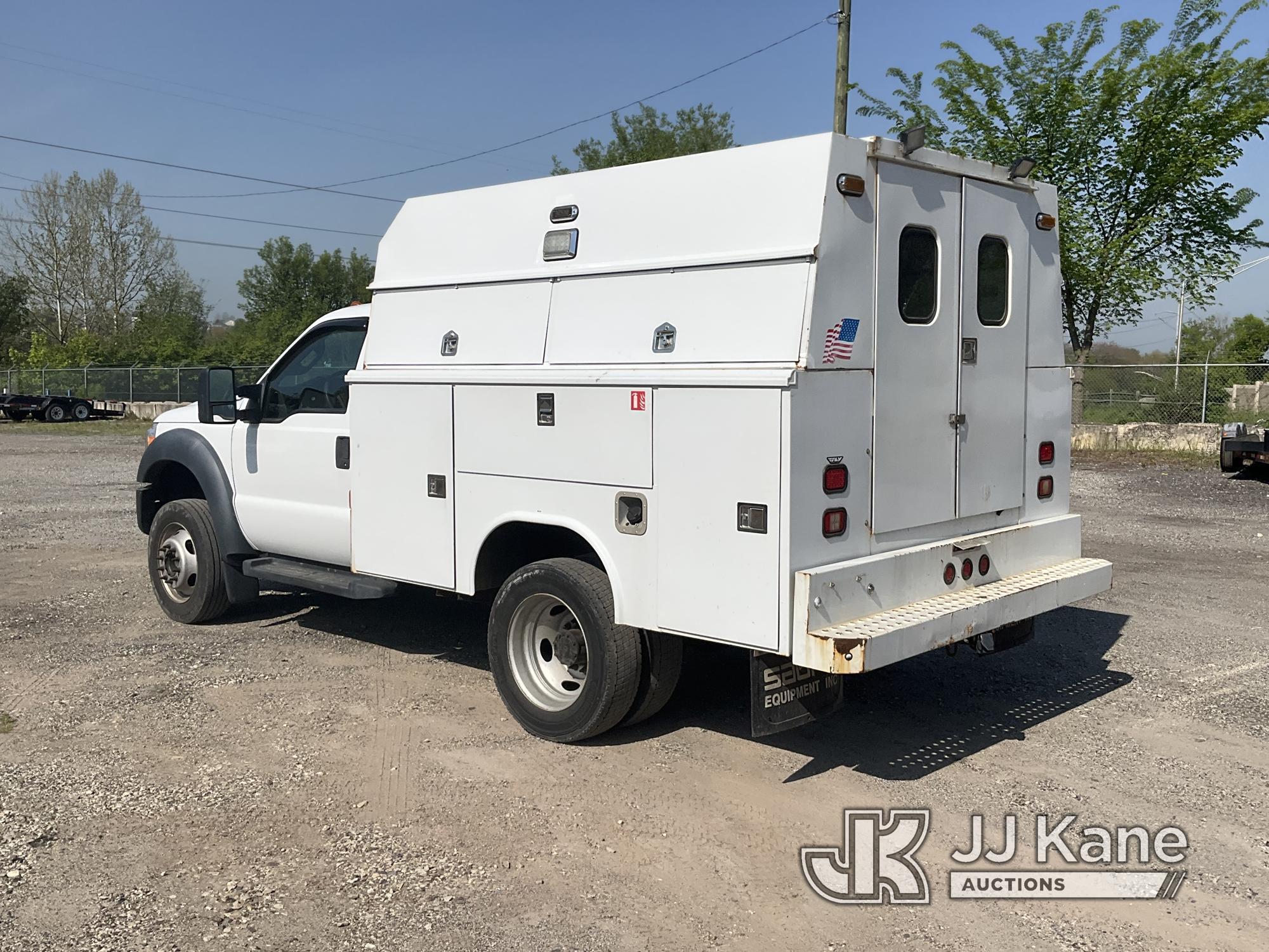 (Plymouth Meeting, PA) 2011 Ford F450 4x4 Enclosed Service Truck Runs Rough & Moves, Check Engine Li