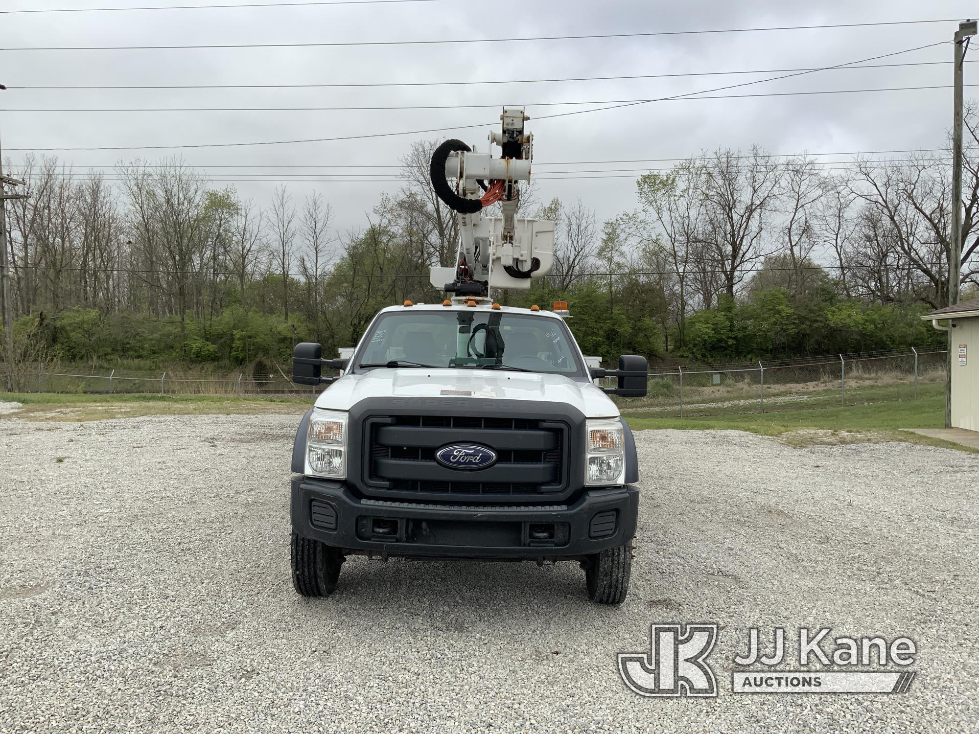 (Fort Wayne, IN) Altec AT37G, Articulating & Telescopic Bucket Truck mounted behind cab on 2015 Ford