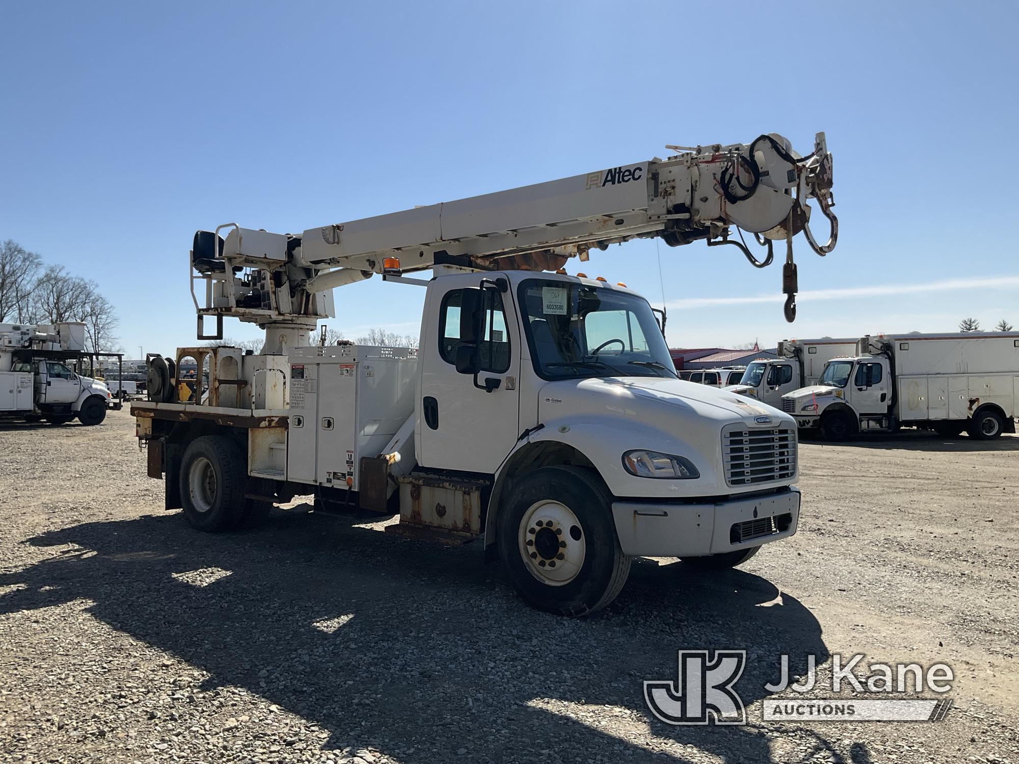 (Shrewsbury, MA) Altec DC47-TR, Digger Derrick rear mounted on 2017 Freightliner M2 106 Flatbed/Util