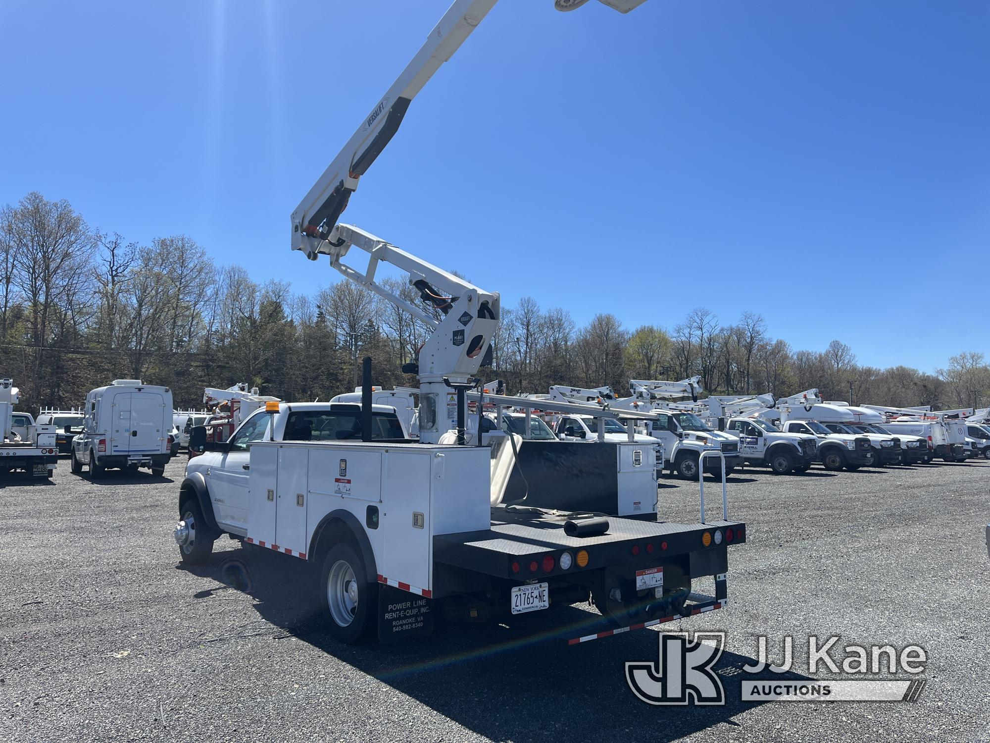 (Kings Park, NY) Versalift SST40EIH-02, Articulating & Telescopic Bucket Truck mounted behind cab on