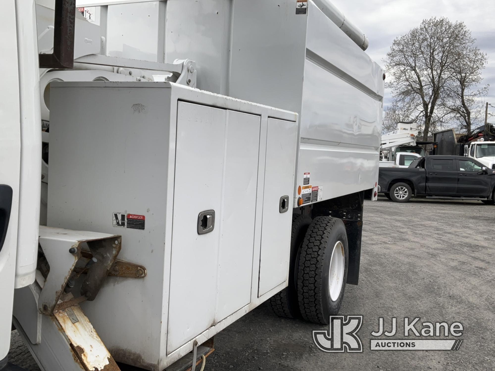 (Plains, PA) Altec LR7-60E70, Over-Center Elevator Bucket Truck mounted behind cab on 2018 Freightli