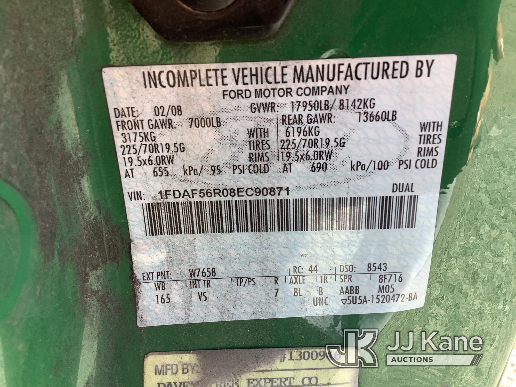 (Smock, PA) 2008 Ford F550 Spray Truck Runs & Moves, Body, Paint & Rust Damage, Sprayer Untested