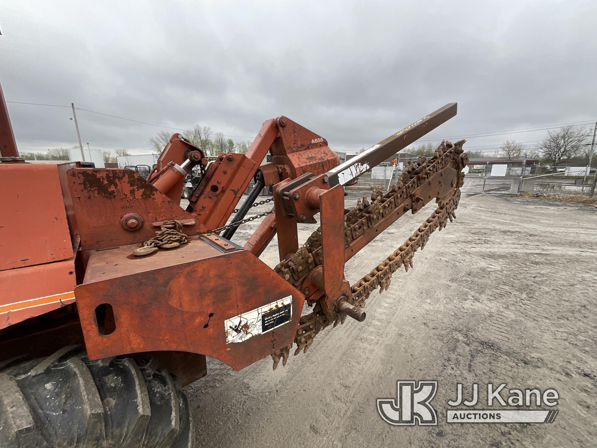 (Rome, NY) Ditch Witch 7510 Rubber Tired Combo Cable Plow/Trencher Runs Moves & Operates, Rust Damag