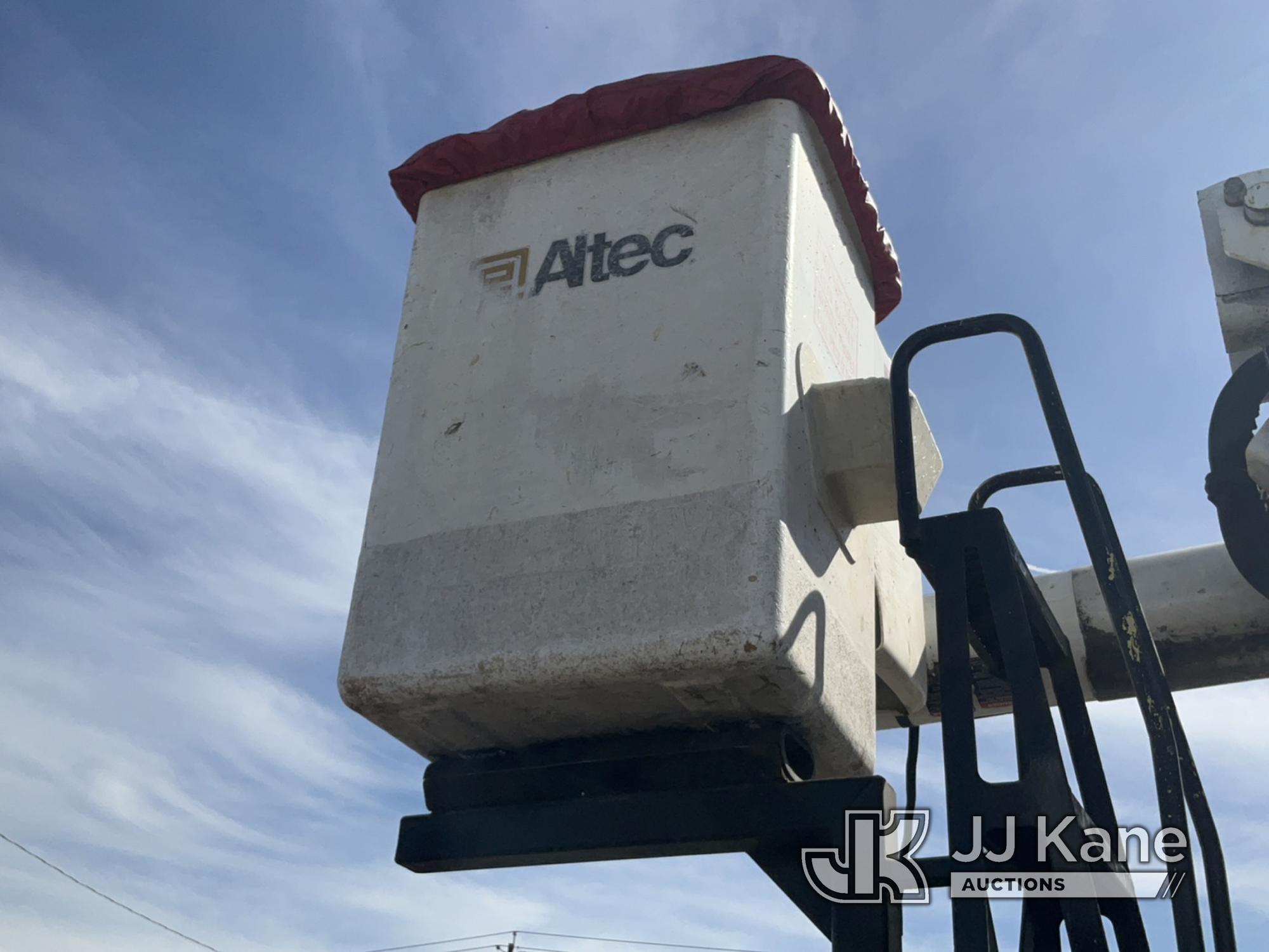 (Rome, NY) Altec LR760E70, Over-Center Elevator Bucket Truck mounted behind cab on 2013 Ford F750 Ch