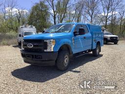 (Smock, PA) 2017 Ford F250 4x4 Extended-Cab Enclosed Service Truck Runs & Moves, TPS Light On, Rust