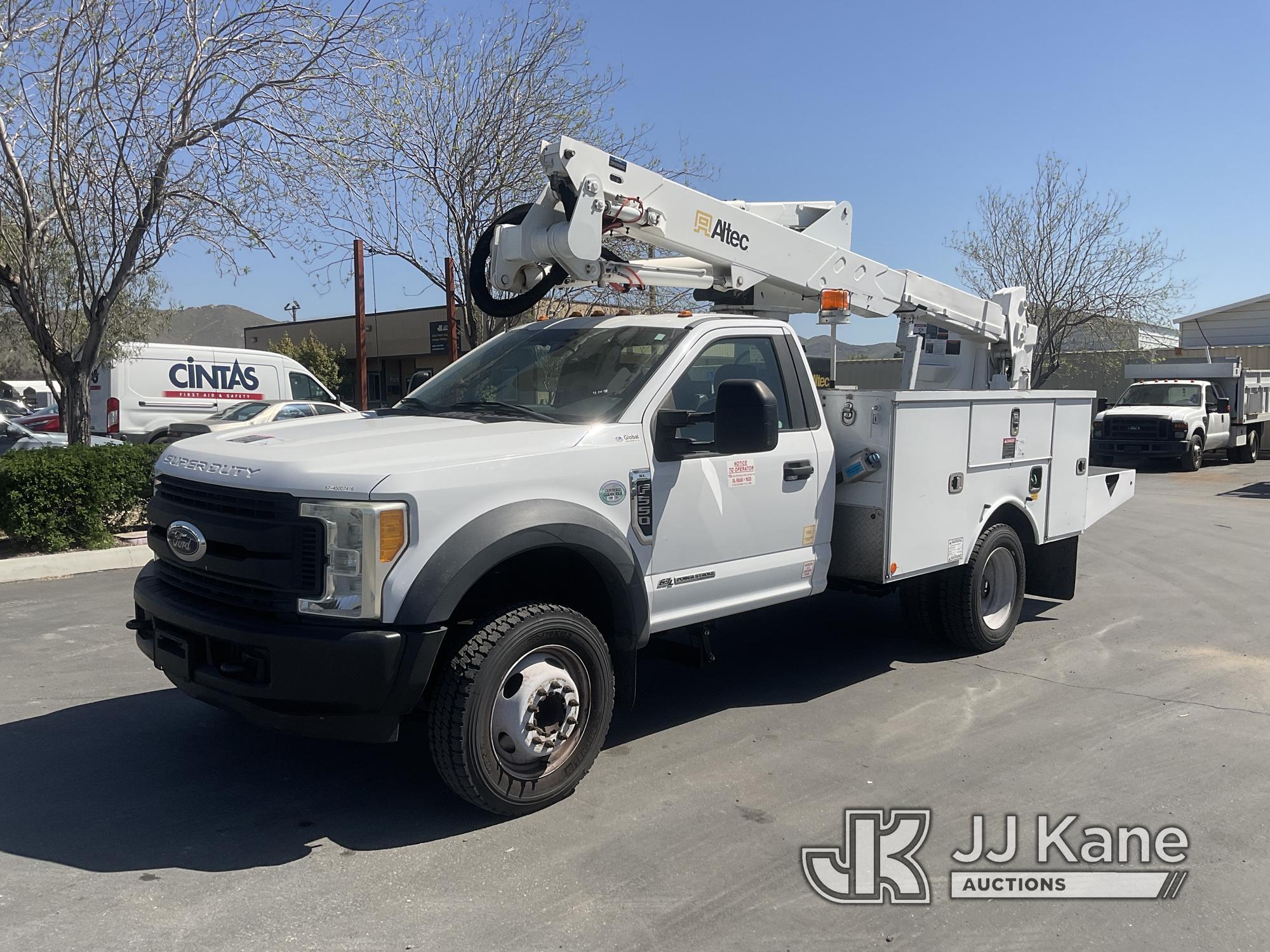 (Jurupa Valley, CA) Altec AT37G, , 2017 FORD F550 Service Truck Runs & Moves, Upper Operates