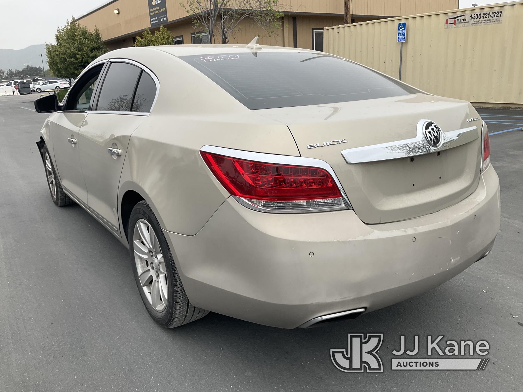 (Jurupa Valley, CA) 2012 Buick LaCrosse 4-Door Sedan Runs, Moves, Air Bag Light On, Front End Damage