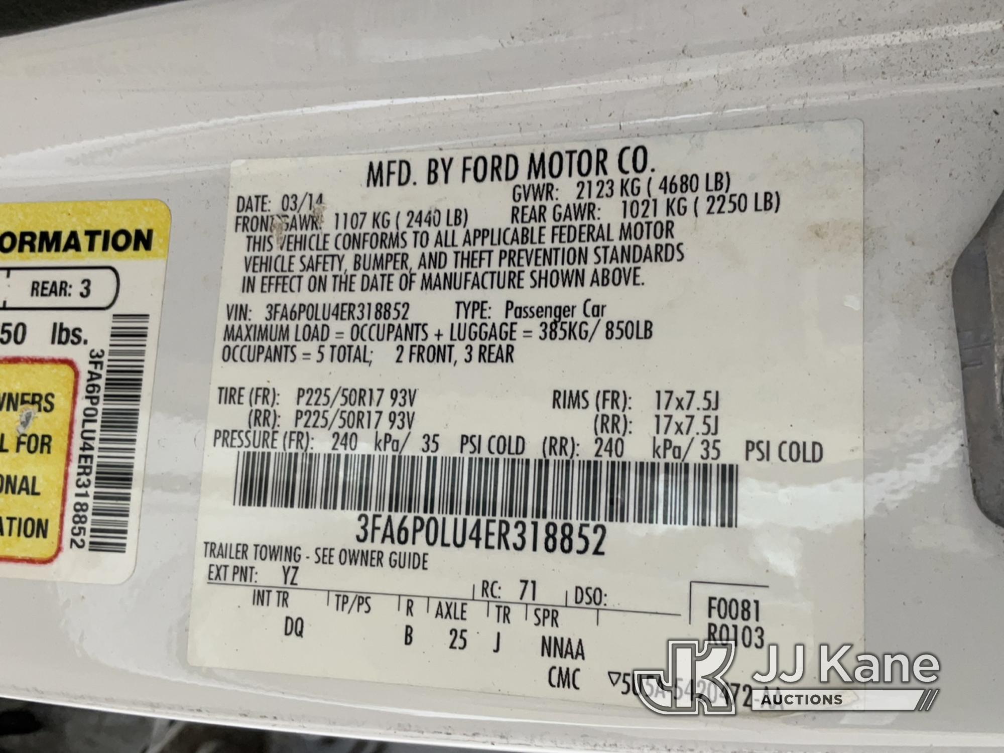 (Jurupa Valley, CA) 2014 Ford Fusion Hybrid 4-Door Sedan Runs & Moves