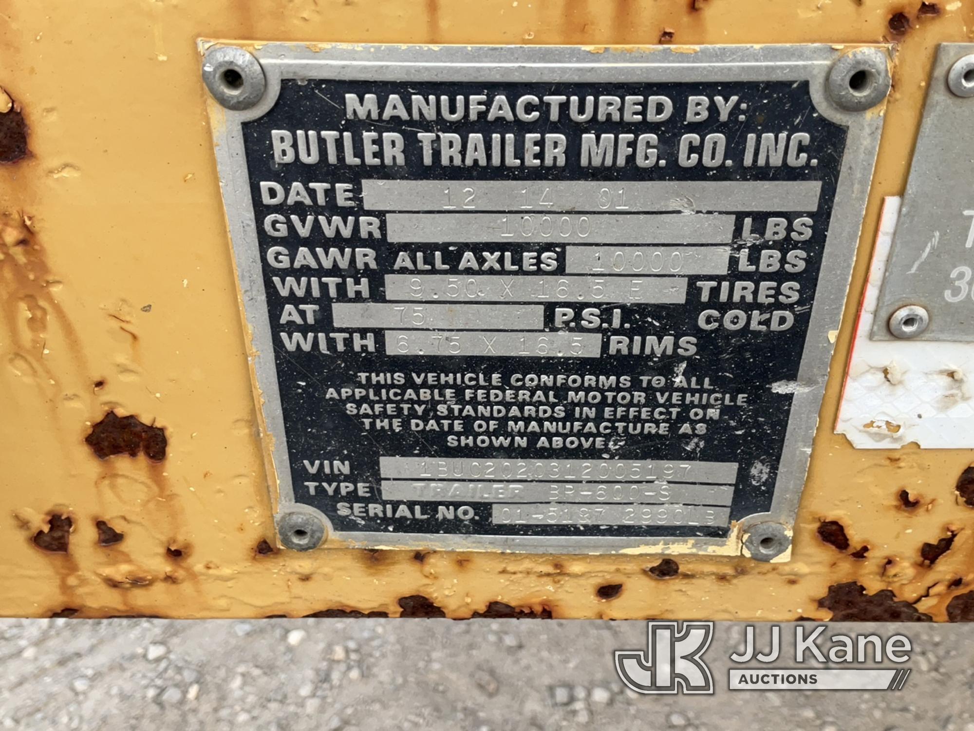 (Jurupa Valley, CA) 2001 Butler BP600S Pole Trailer Bill of Sale Only, Trailer Length: 9ft 3in, Trai