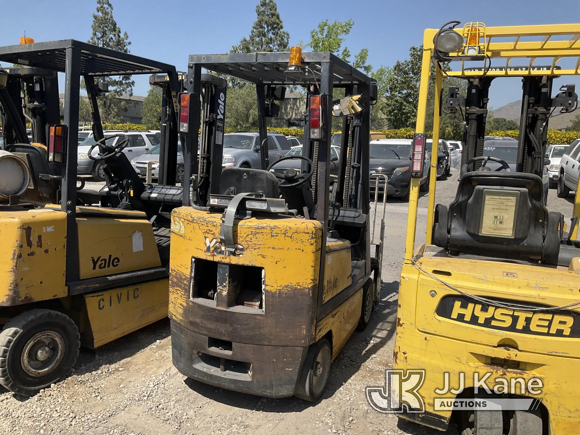 (Jurupa Valley, CA) Yale GLC030AFNUAE082 Solid Tired Forklift Bill of Sale Only, Not Running, Missin