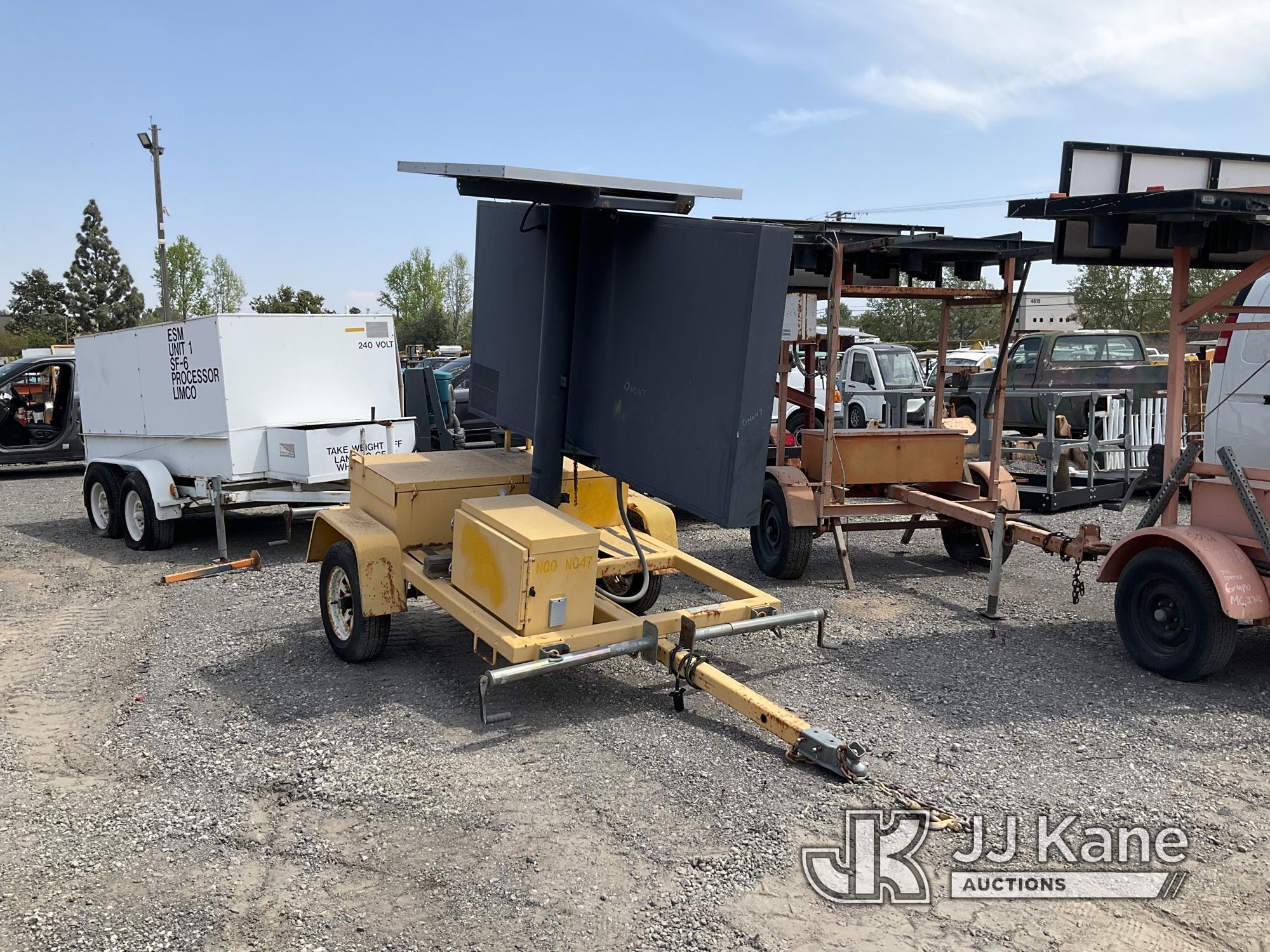 (Jurupa Valley, CA) 2007 American Signal Message Board Portable Message Board Not Running, True Hour