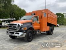 2010 Ford F750 Chipper Dump Truck Runs, Moves & Dump Bed Operates) (Service Engine Light On, Minor B