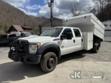 (Hanover, WV) 2015 Ford F550 4x4 Crew-Cab Chipper Dump Truck Runs, Moves & Dump Operates) (Bad Brake