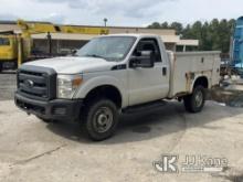 2012 Ford F350 4x4 Service Truck Runs & Moves) (Rust Damage, Paint/Body Damage