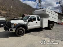 (Hanover, WV) 2016 Ford F550 4x4 Extended-Cab Chipper Dump Truck Runs, Moves & Dump Operates) (Low P