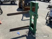 John Deer Pallet Fork attachment for Front End Loader. (Used) NOTE: This unit is being sold AS IS/WH