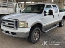2005 Ford F250 4x4 Crew-Cab Pickup Truck Jump to Start, Needs New Batteries. Runs And Moves. TBC Fau