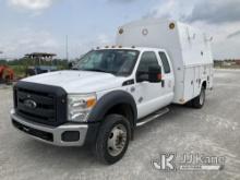 2012 Ford F550 4x4 Enclosed High-Top Service Truck Runs & Moves) (Jump To Start, Service Engine Indi