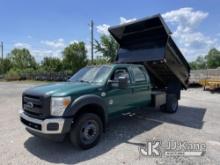 2015 Ford F450 Crew-Cab Dump Truck Runs Moves & Dump Operates, Body & Rust Damage