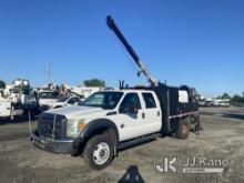 (Plymouth Meeting, PA) 2016 Ford F550 4x4 Crew-Cab Flatbed Service Truck Danella Unit) Runs & Moves,
