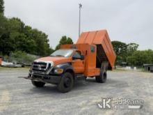 2013 Ford F650 Chipper Dump Truck Runs, Moves & Operates) (Check Engine Light On, ABS Light On, Shor