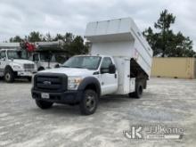 2012 Ford F550 4x4 Chipper Dump Truck Runs, Moves & Operates) (Body/Paint Damage,