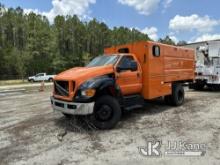 (Jacksonville, FL) 2015 Ford F650 Chipper Dump Truck Not Running, Condition Unknown, Bad Engine & El