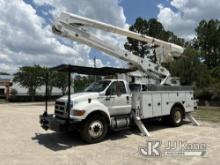 Altec AA55E-MH, Material Handling Bucket Truck mounted behind cab on 2015 Ford F750 Utility Truck Ru