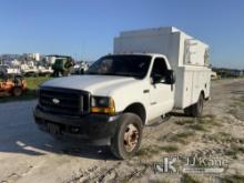 2001 Ford F450 Enclosed High-Top Service Truck Runs & Moves) (Body Damage With Rust) (FL Residents P